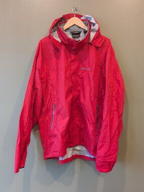 Marmot Men's Red MemBrain PreCip Rain Jacket XL Waterproof Hooded Shell Outdoors